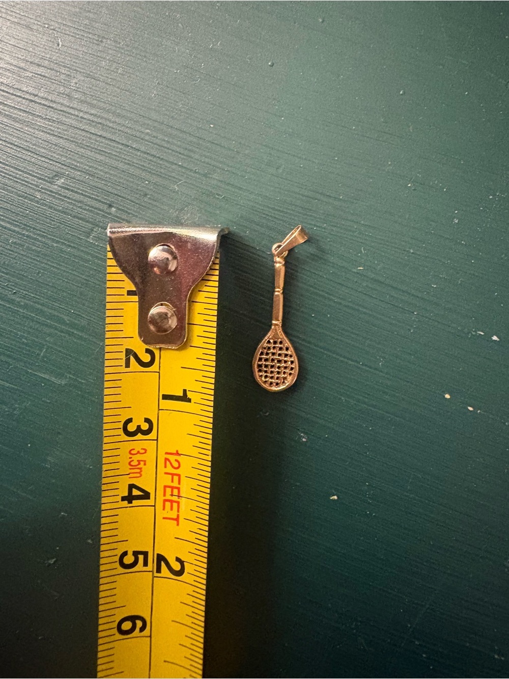 10k Gold Tennis Racket Pendant Charm - Picture 3 of 5